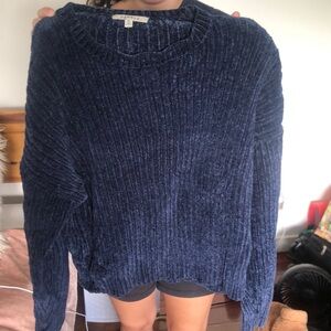 navy blue chenille sweater